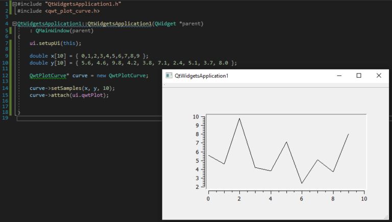 Make graphs in C++ with Qwt and Visual Studio